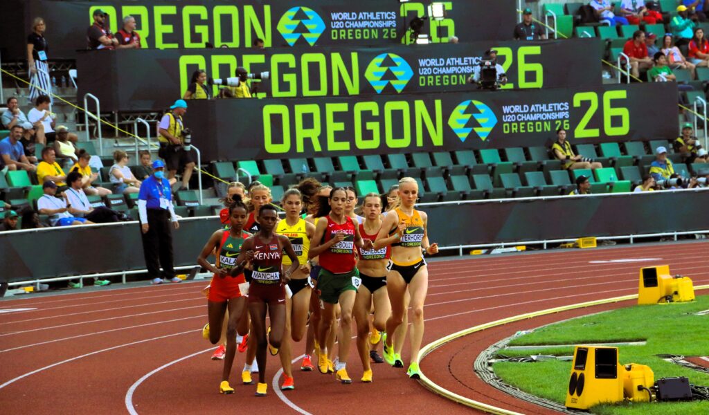1500-Meter-Lauf der Frauen bei der U20-WM in Eugene mit Pauline Schädler