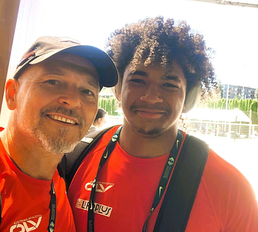 Stefan Gaisbauer und Michael G. Leitner bei der U20-WM in Eugene